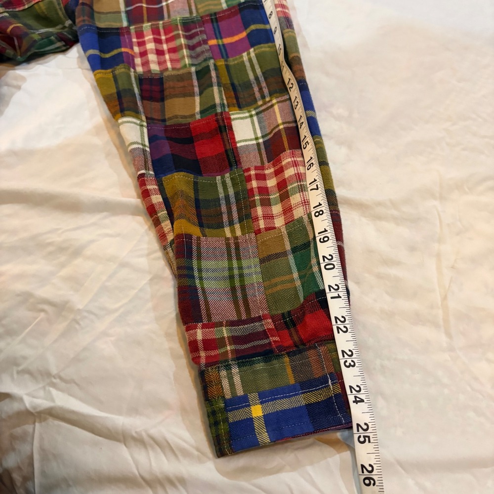 Orvis Mens Patchwork Plaid Flannel Button Down Sh… - image 8